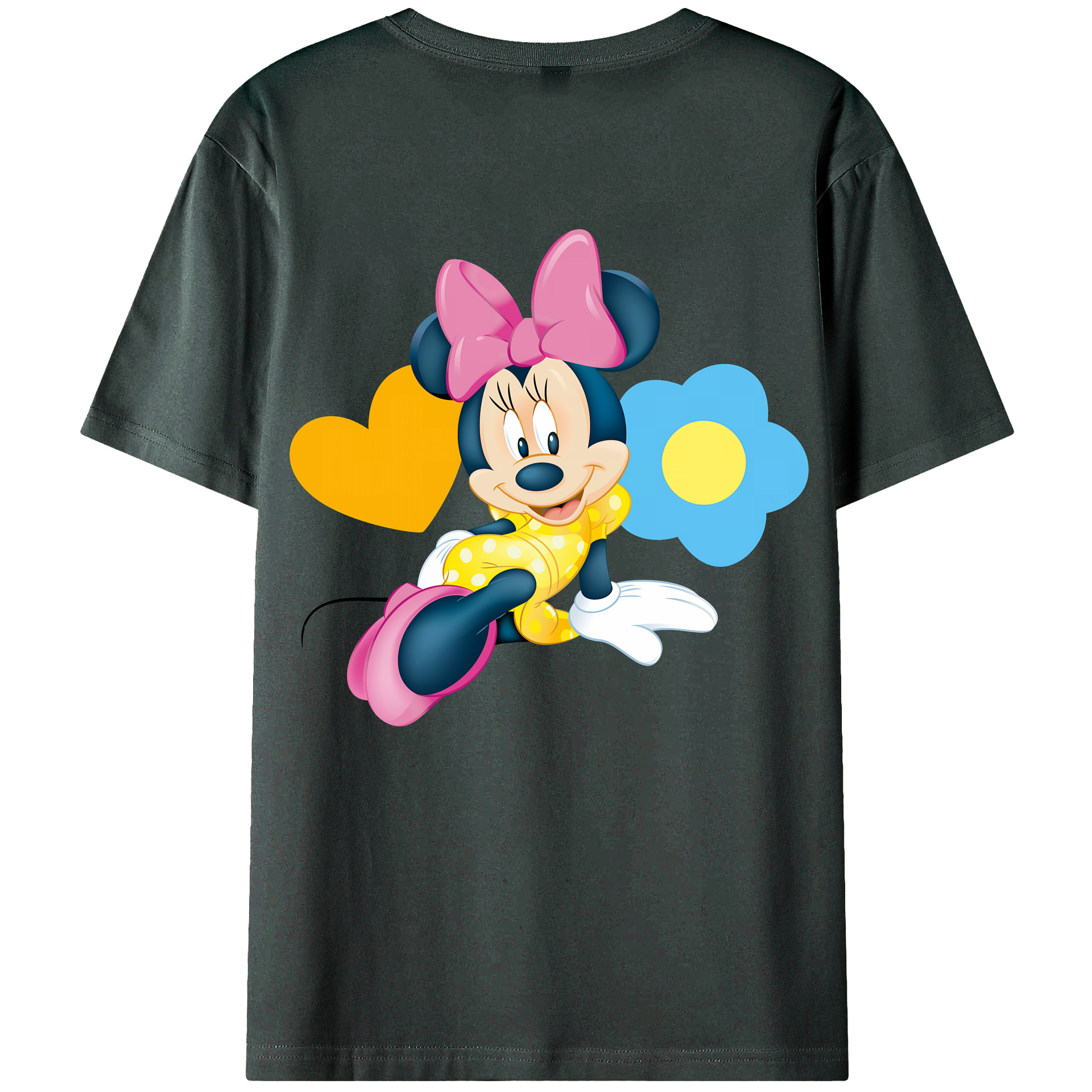 （画像用） ミッキーマウス Mickey Mouse 綿100％ メンズ半袖Tシャツ（バックプリント） 通気性
